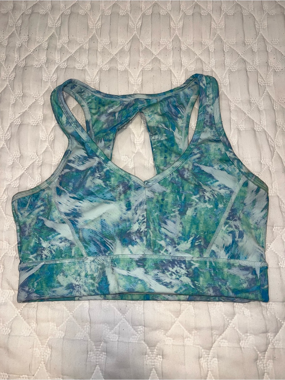 Calvin Klein Blue Green Marble Sports Bra